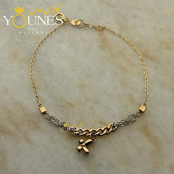 دستبند تمام طلا کارتیر پروانه ای